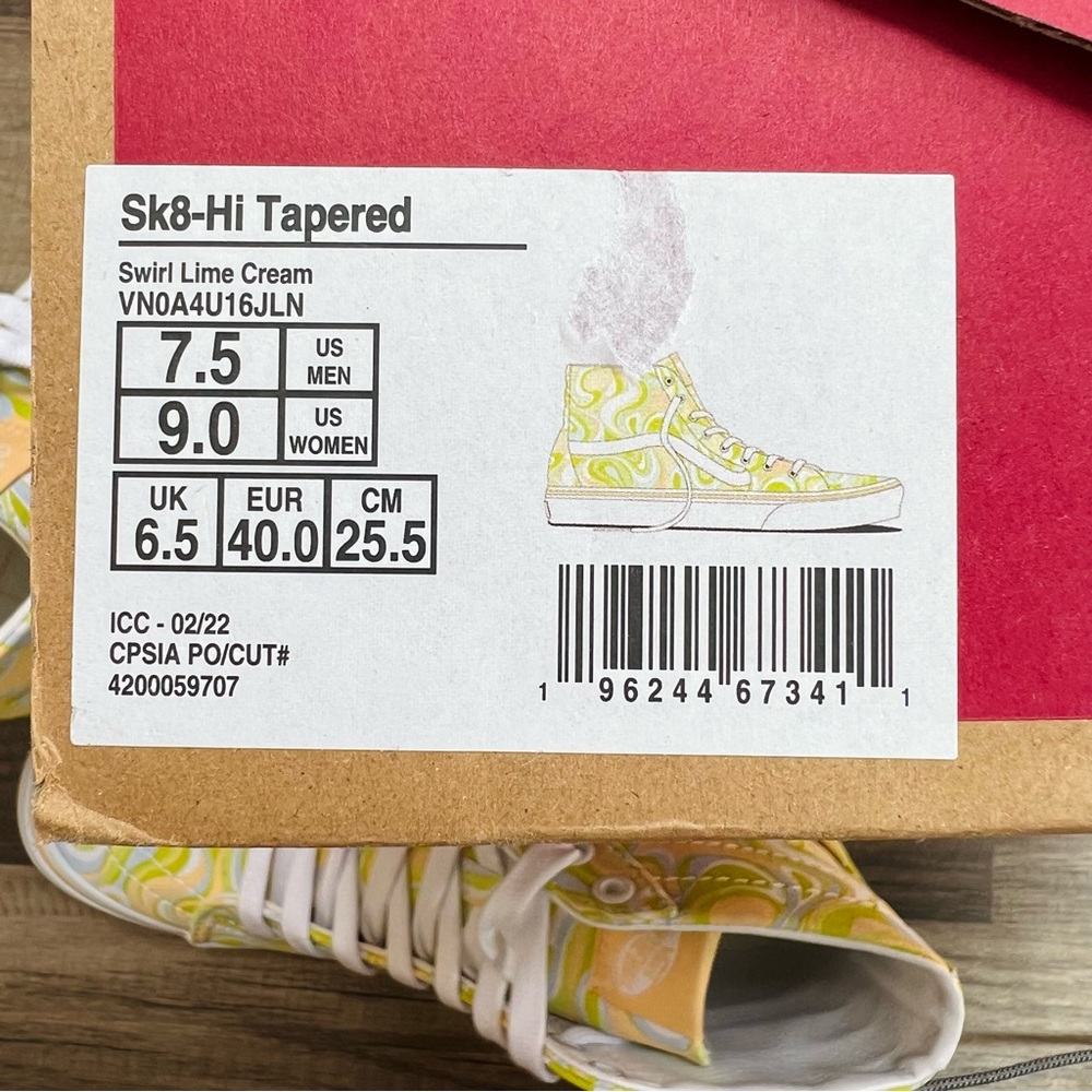 Vans Sk8-Hi Tapered Swirl Lime Cream - Picture 6 of 9